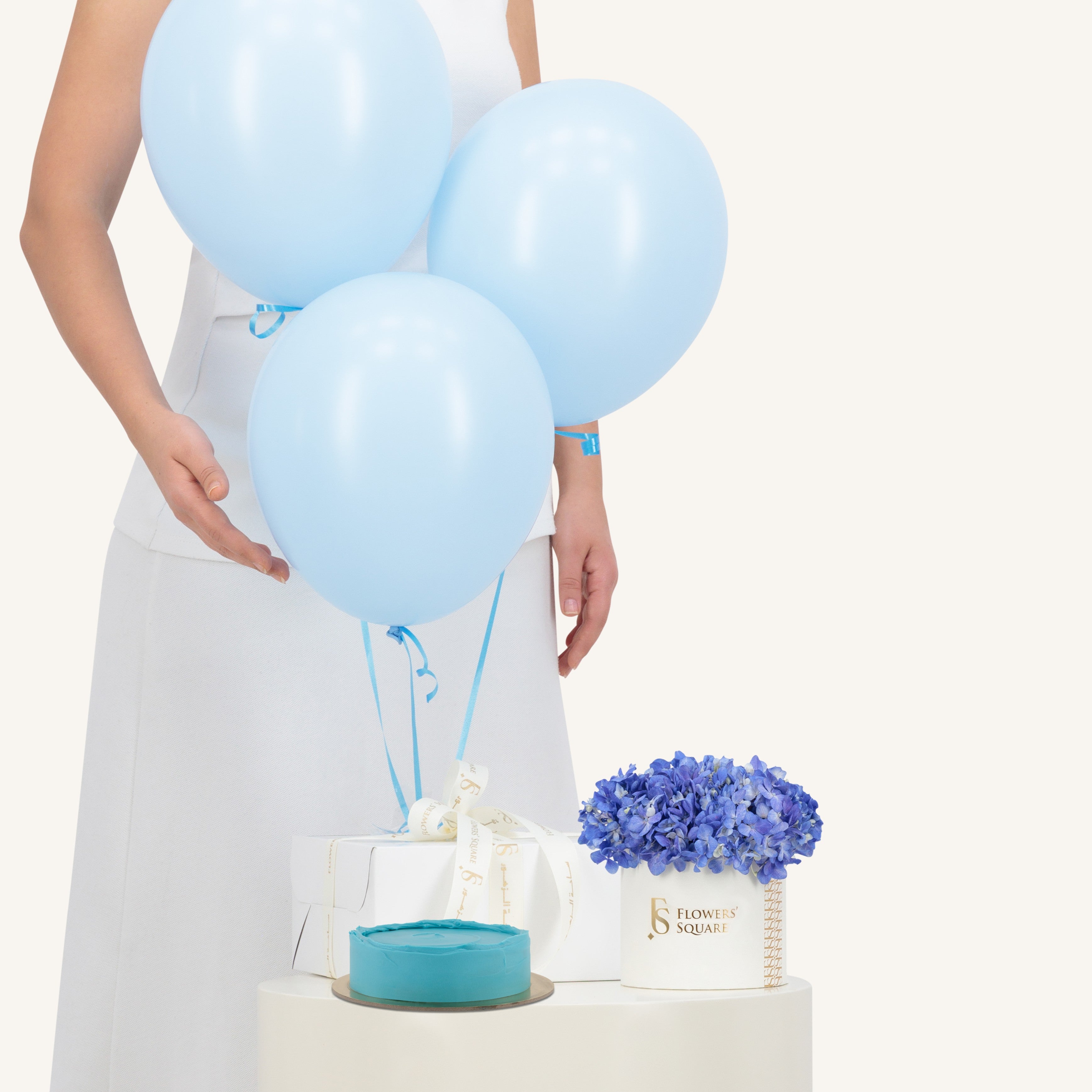 Baby Boy Bundle with Cake & Balloons