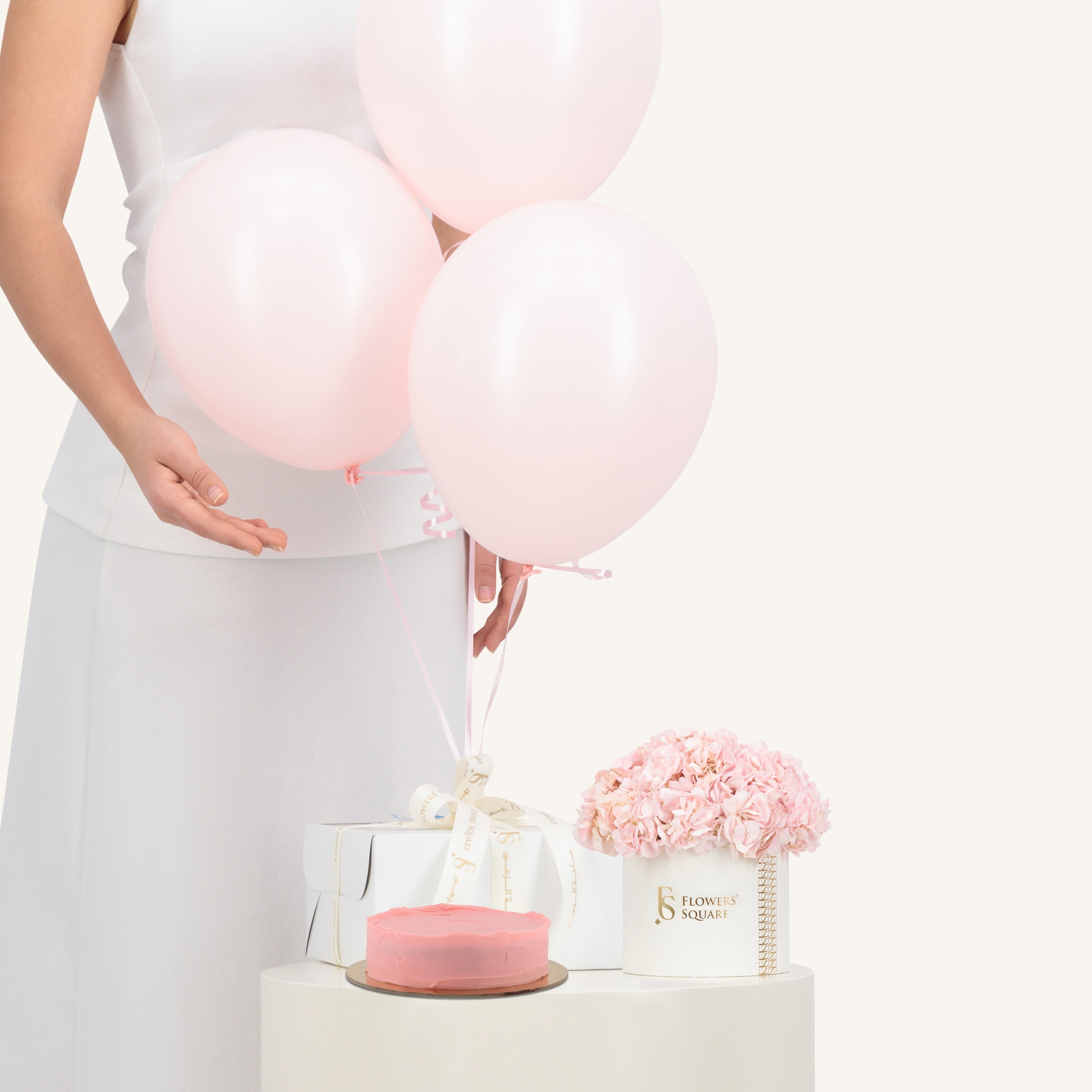 Baby Girl Bundle with Cake & Balloons