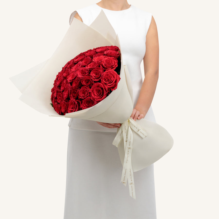 50 Red Roses Bouquet Designer