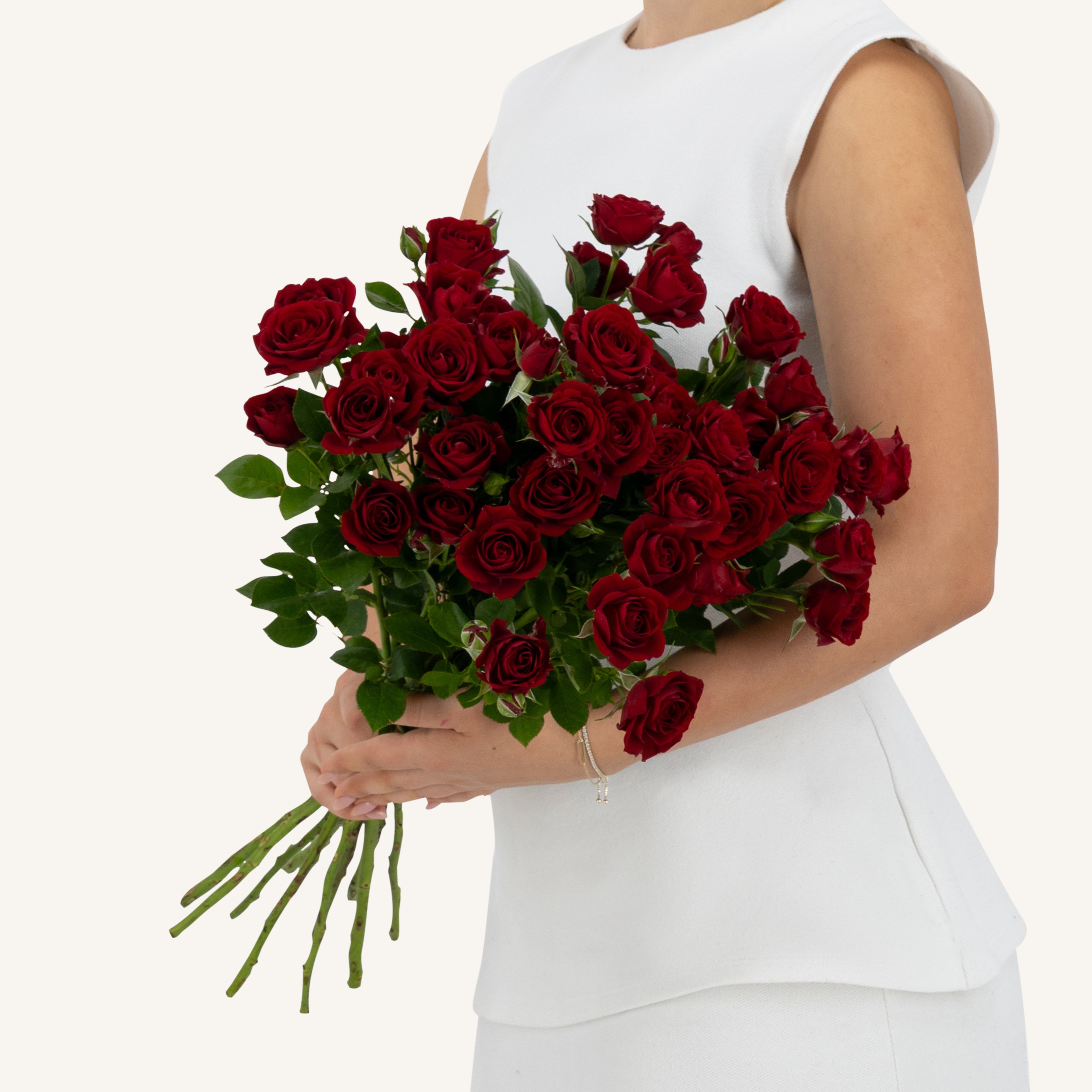 10 Red Spray Roses Bunch