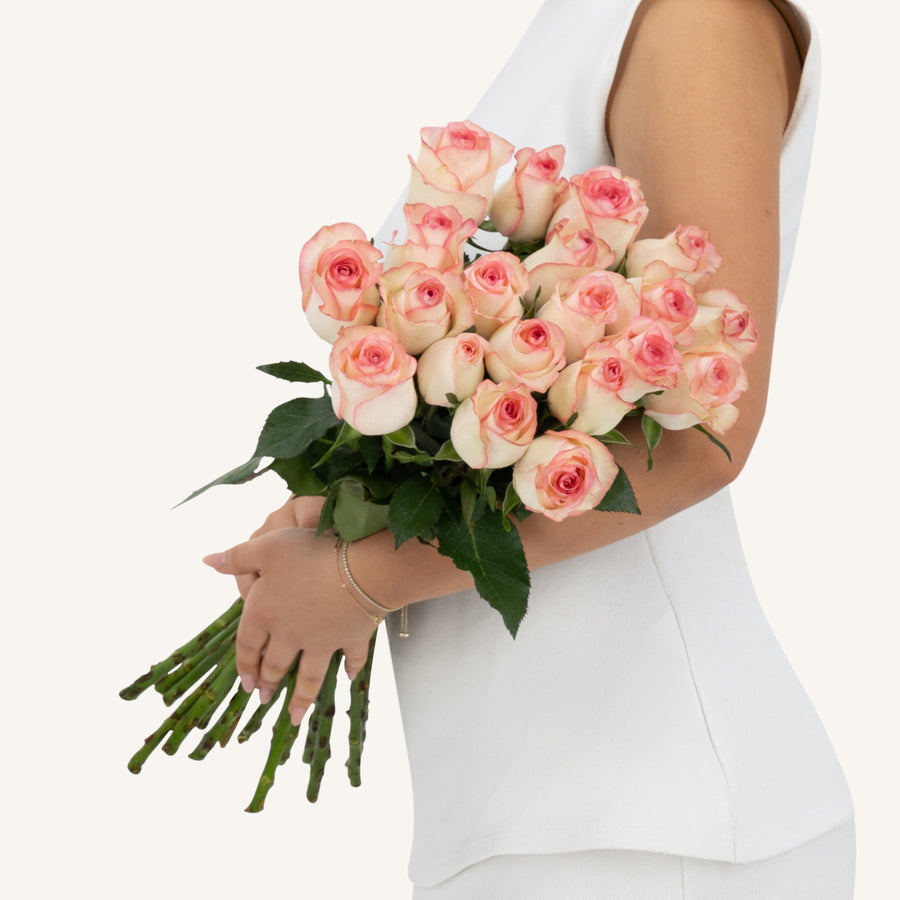 10 Double-color Roses Bunch