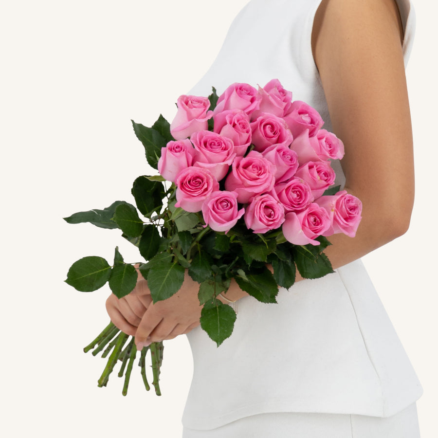 10 Pink Revival Roses Bunch