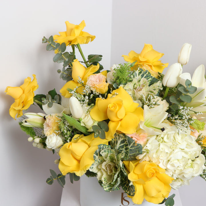 Yellow Bouquet Flower Box Delivery Dubai