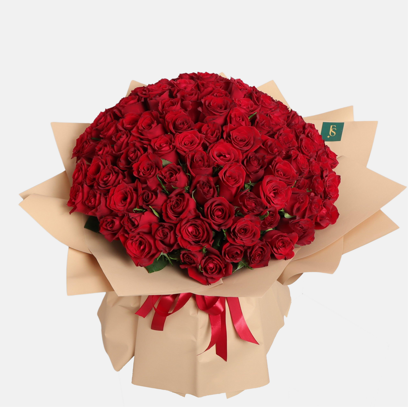 100 Signature Red Roses Bouquet (65cm 55cm)