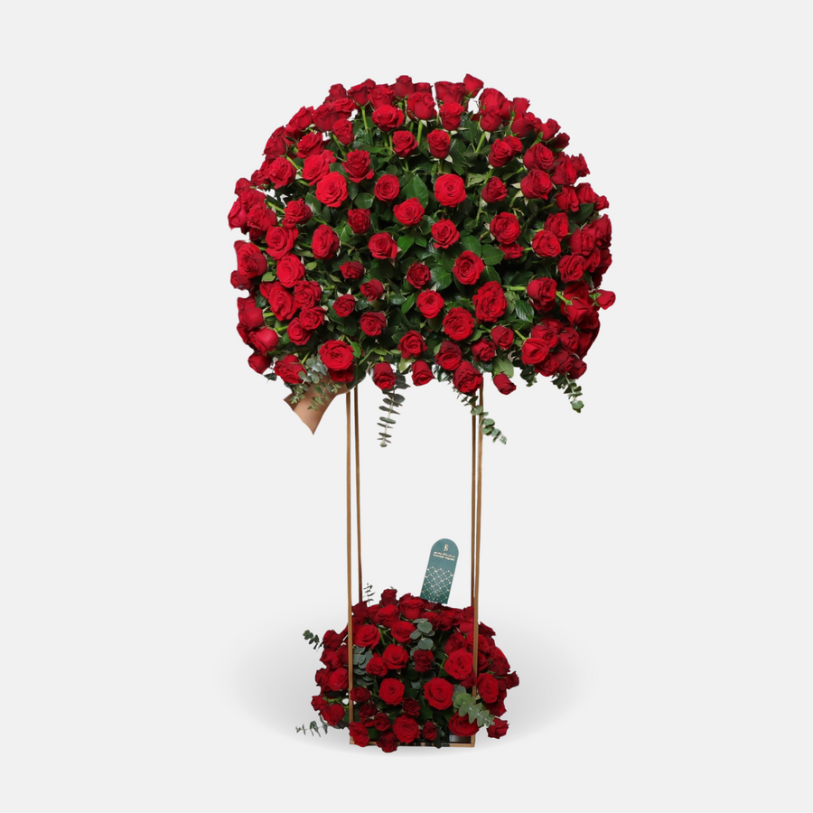 365 Red Roses Flower Stand (160cm x 90cm)