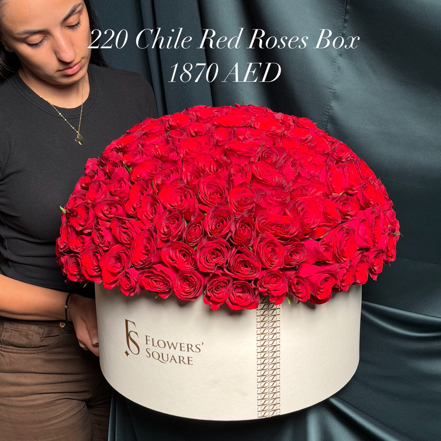 220 Chile Red Roses Box