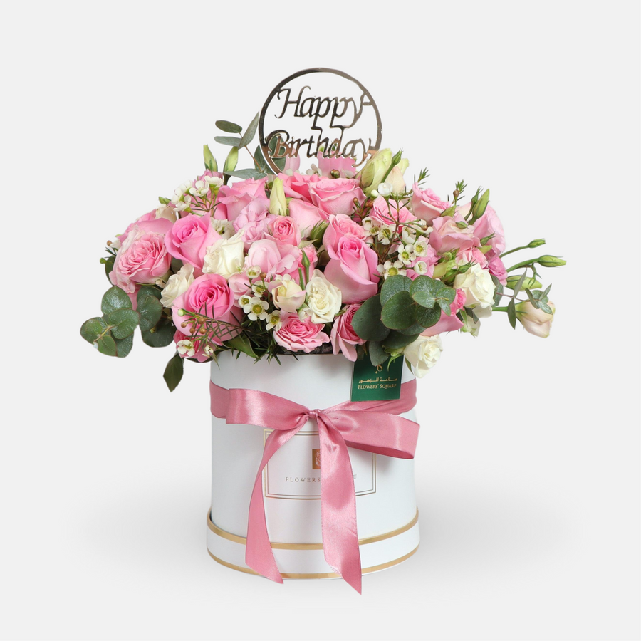 Happy Birthday Flower Box (35cmx30cm)
