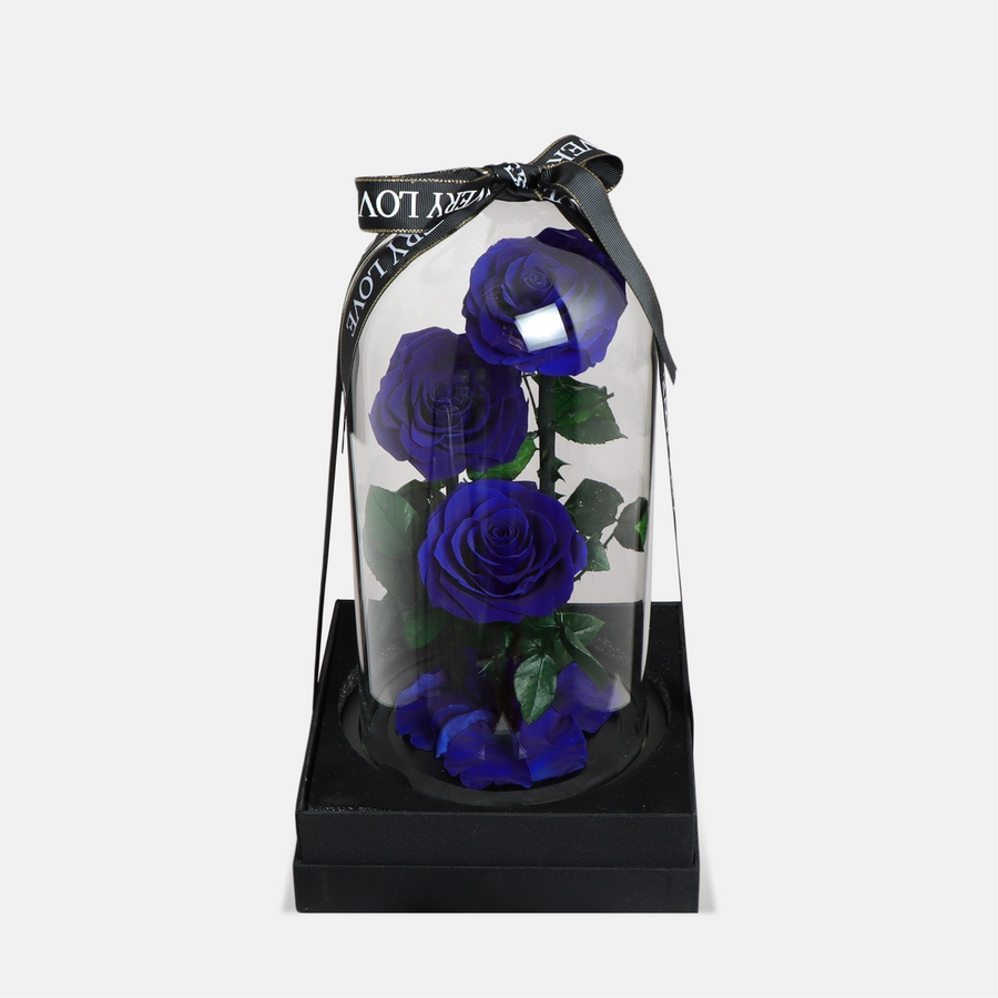 3 Forever Roses Blue (40cm x 20cm)