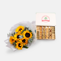 Sun Flower Bouquet and Assorted Baklava(60cmx30cm)