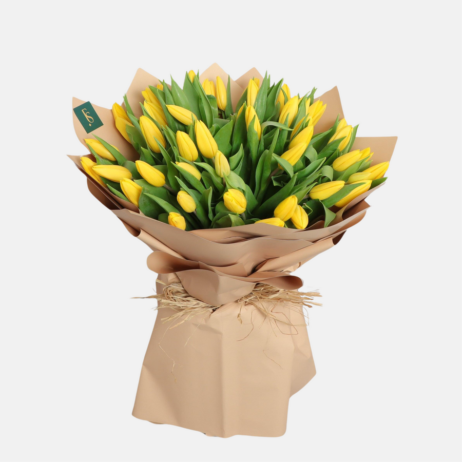 60 Yellow Tulip Bouquet