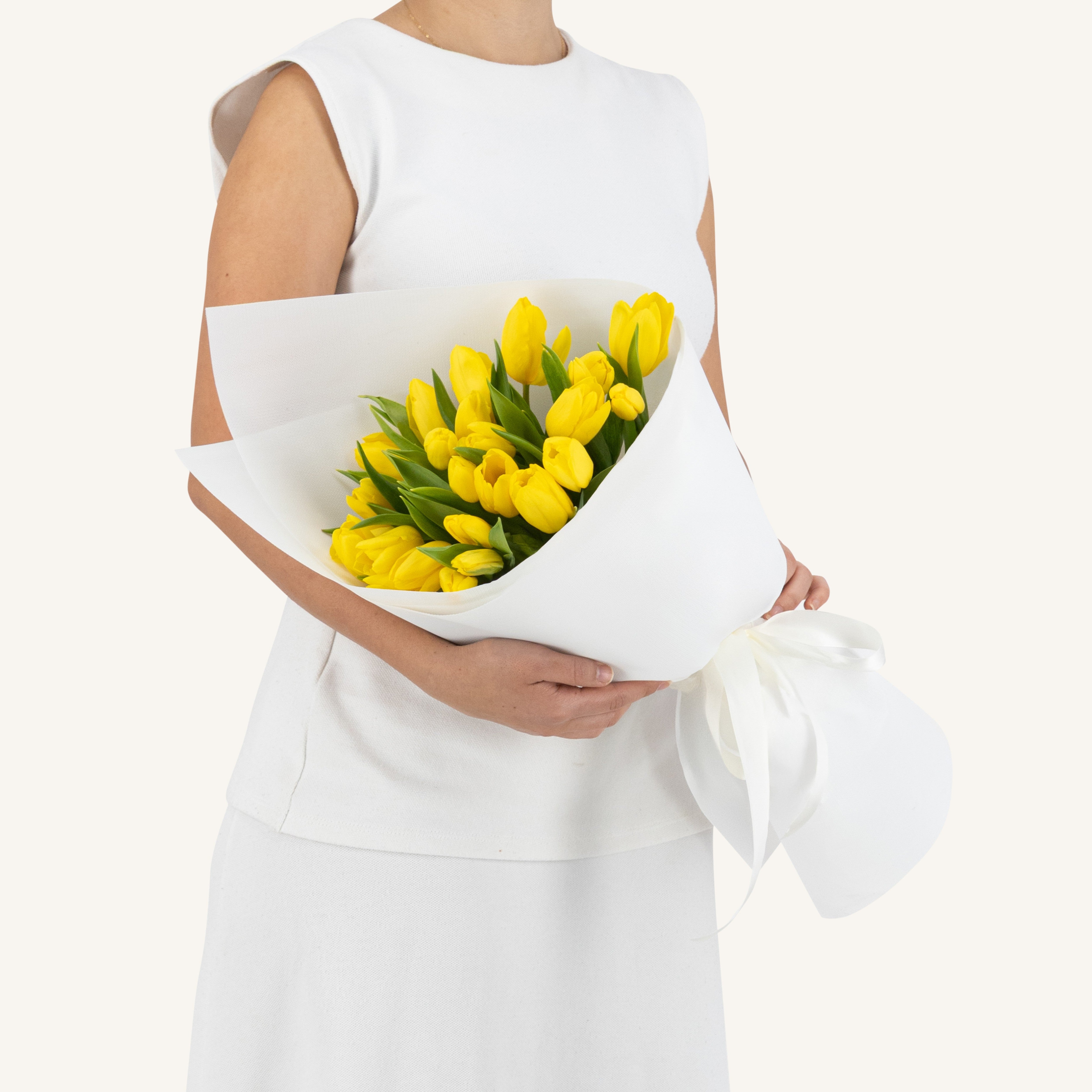 25 Yellow Tulips Bouquet