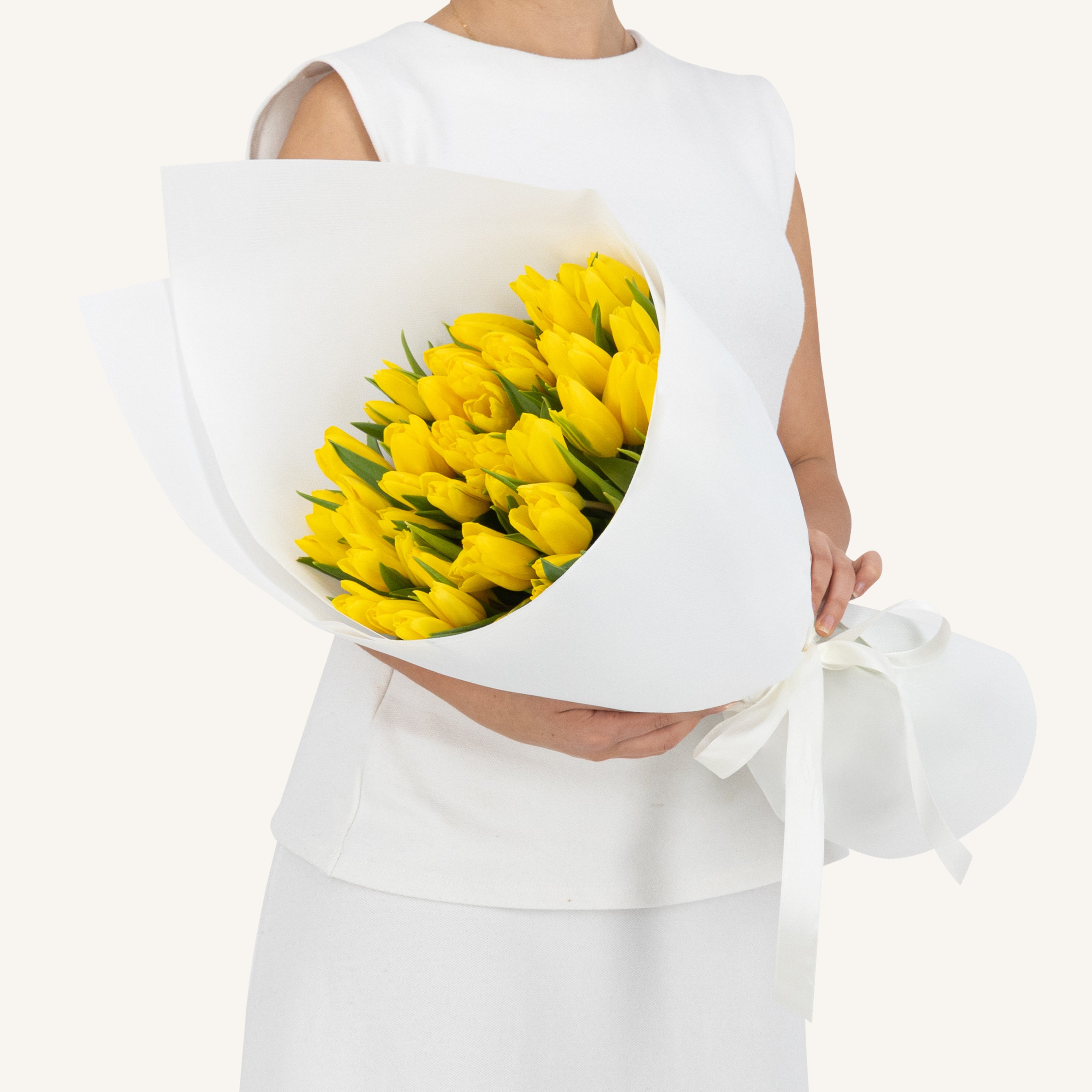 50 Yellow Tulips Bouquet