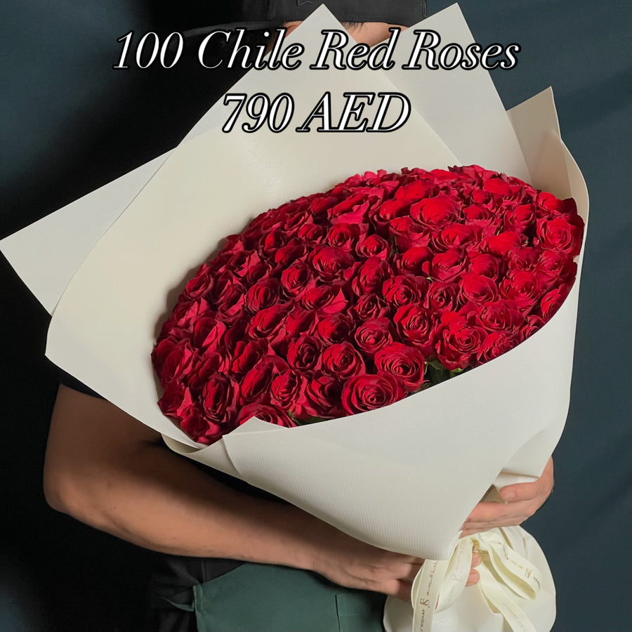 100 Chile Red Roses