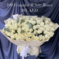 100 Ecuador White Roses