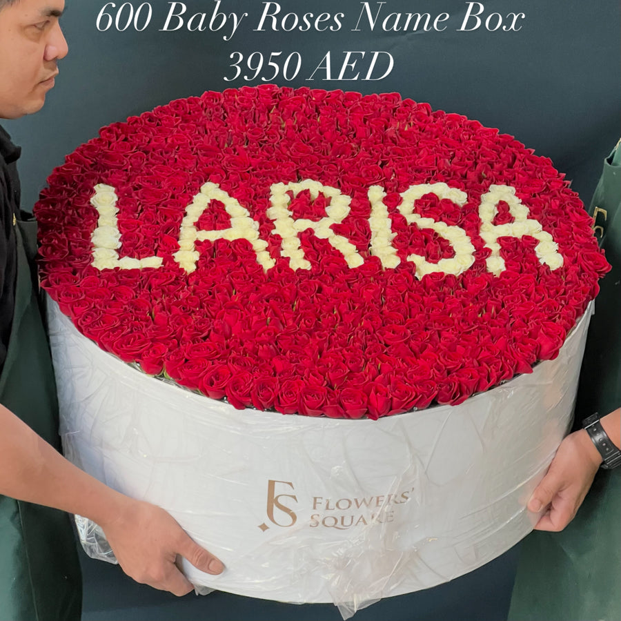 600 Baby Roses Name Box