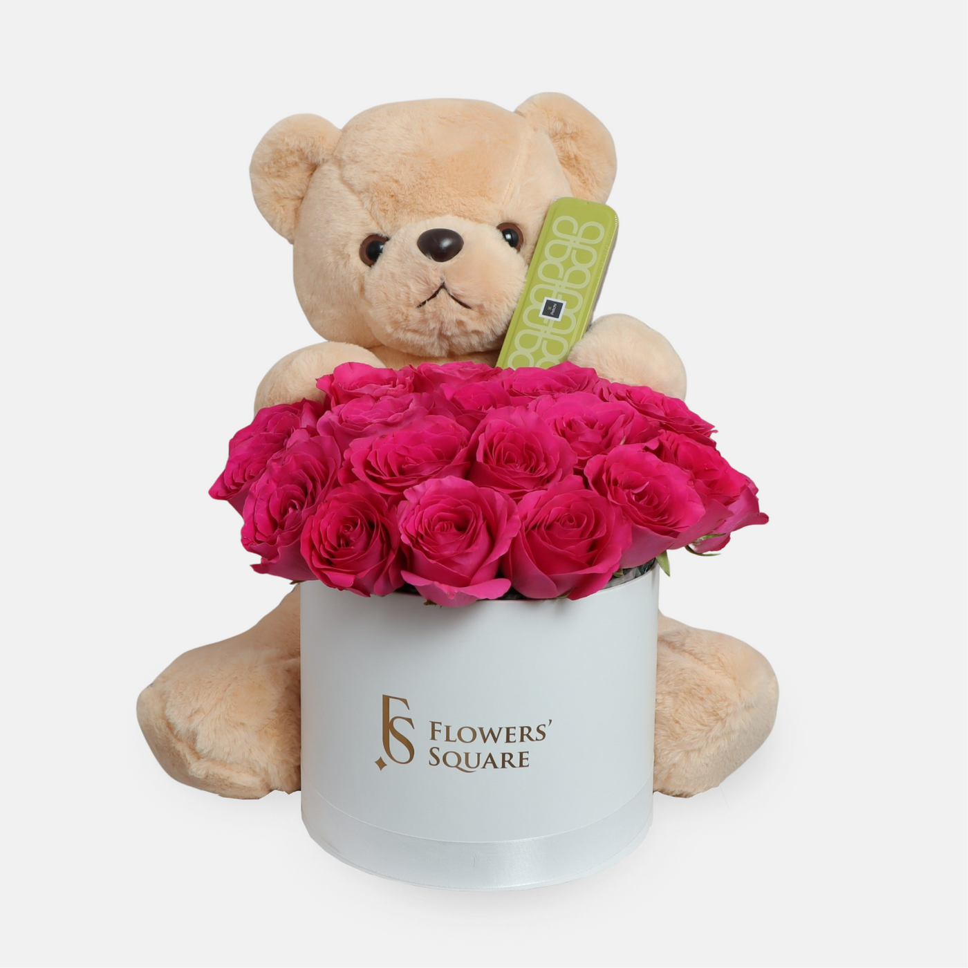 Bear Patchi Fuchsia Rose Box(60cmx45cm)