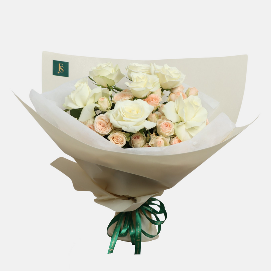 Beige Mix Flower Bouquet (65cmx40cm)