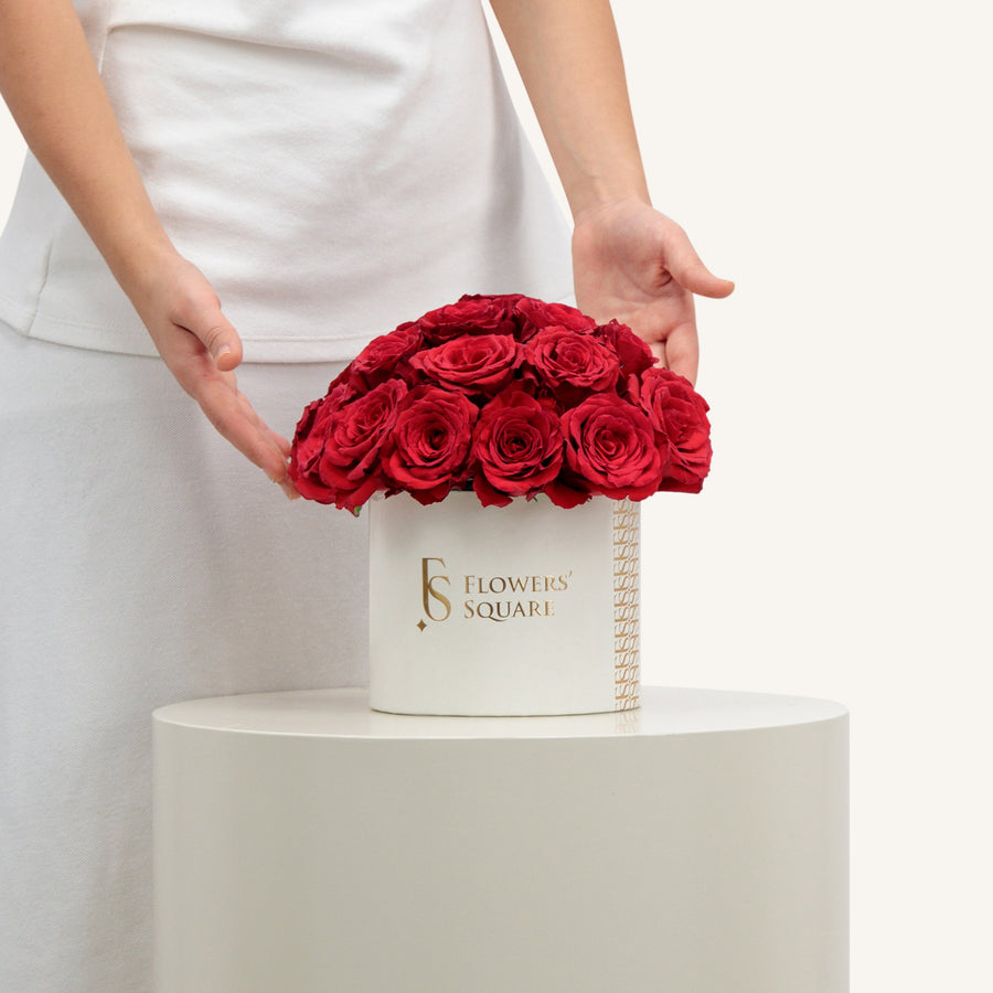 Small Red Roses Box 25 Red Roses Box Small · Flowers Square