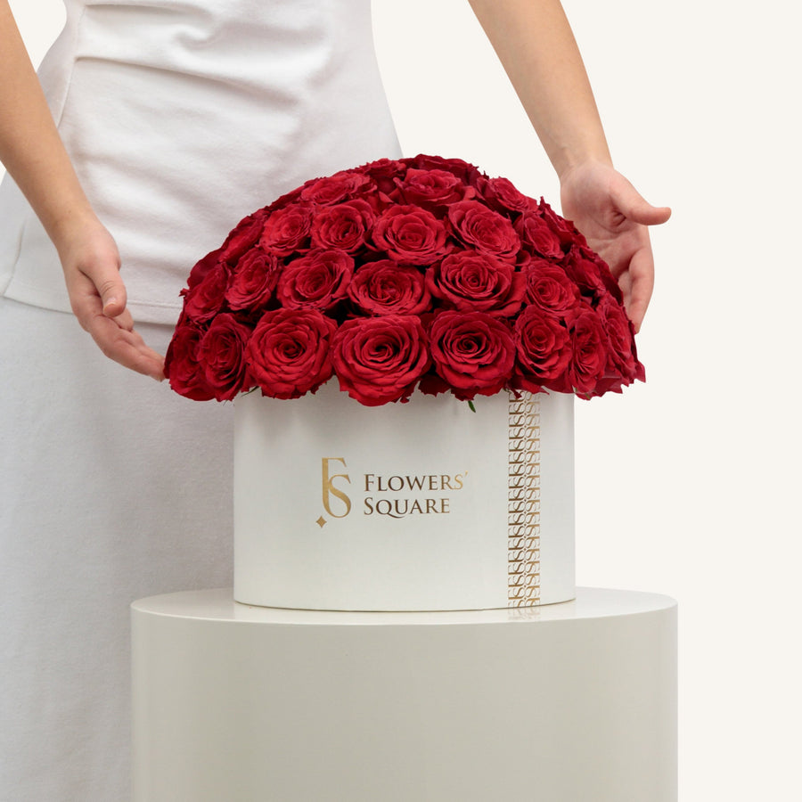 80 Red Roses Box Large · Flowers Square