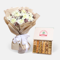 Chrysanthemum Bouquet and Assorted Baklava (60cmx40cm)