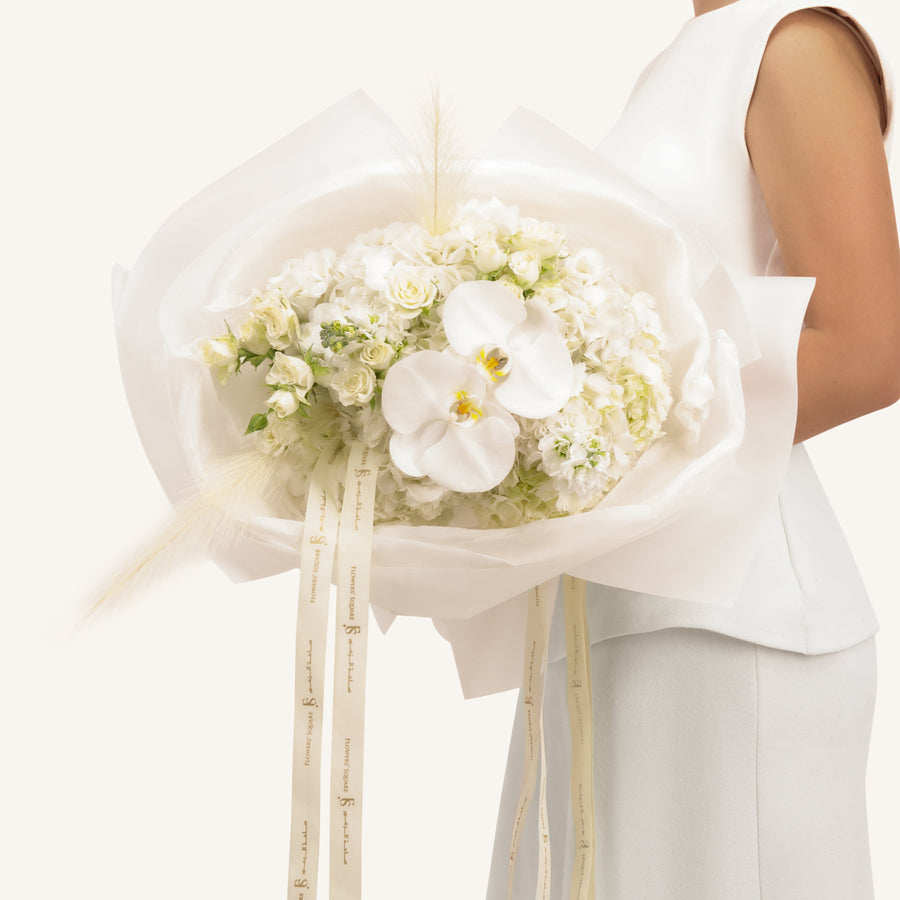 Modern White Plush Bouquet