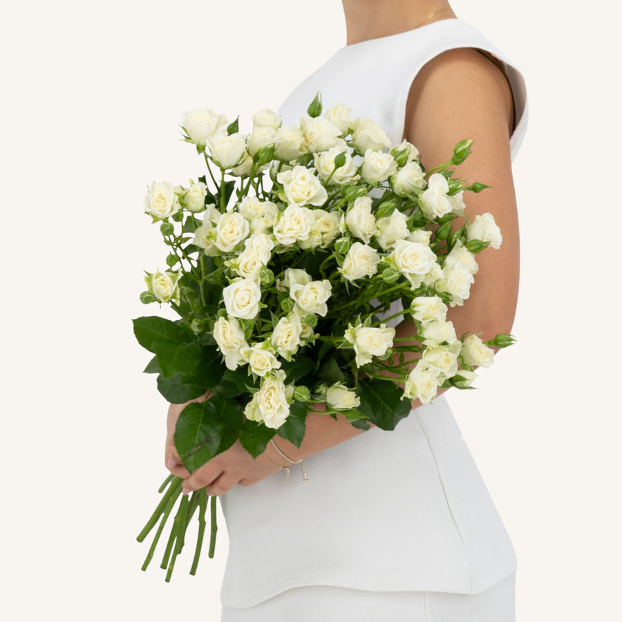 White Spray Roses Bunch