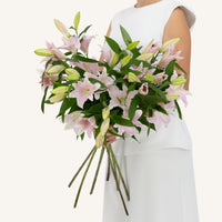 10 Pink Lilies Bunch