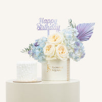 Happy Birthday Milky Way Flower & White Cake