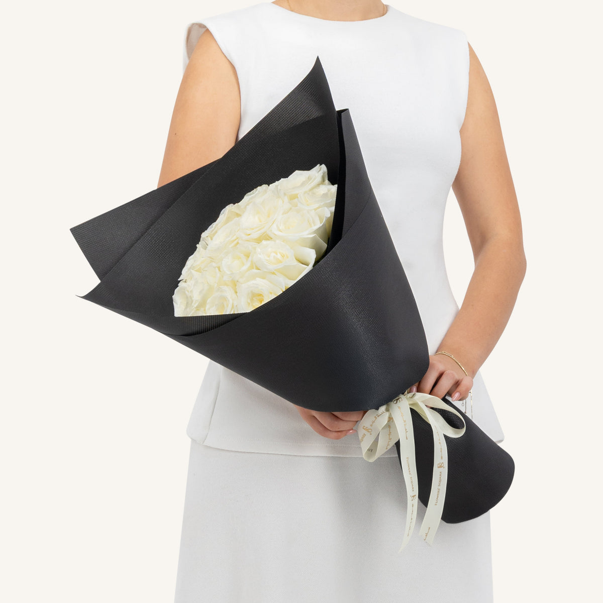 Graduation Roses Color Small White Roses Graduation Bouquet Small · Flowers Square
