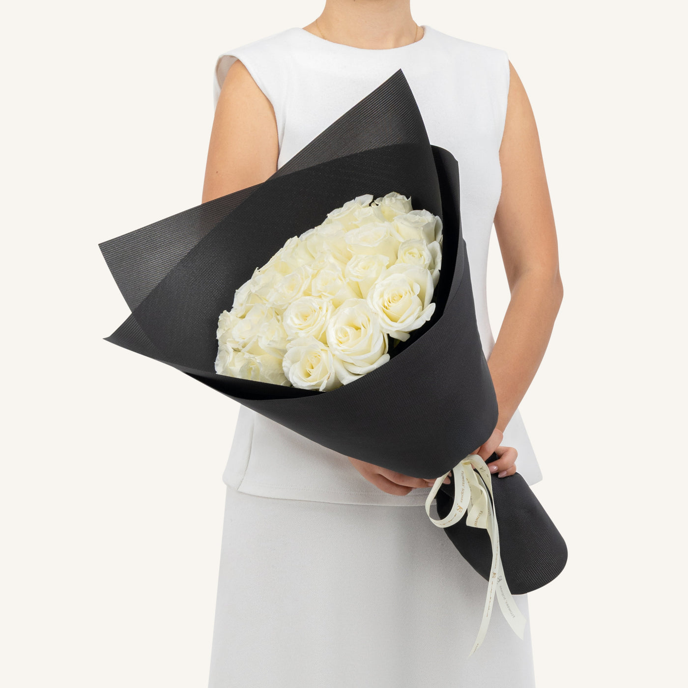 White Roses Graduation Bouquet Medium