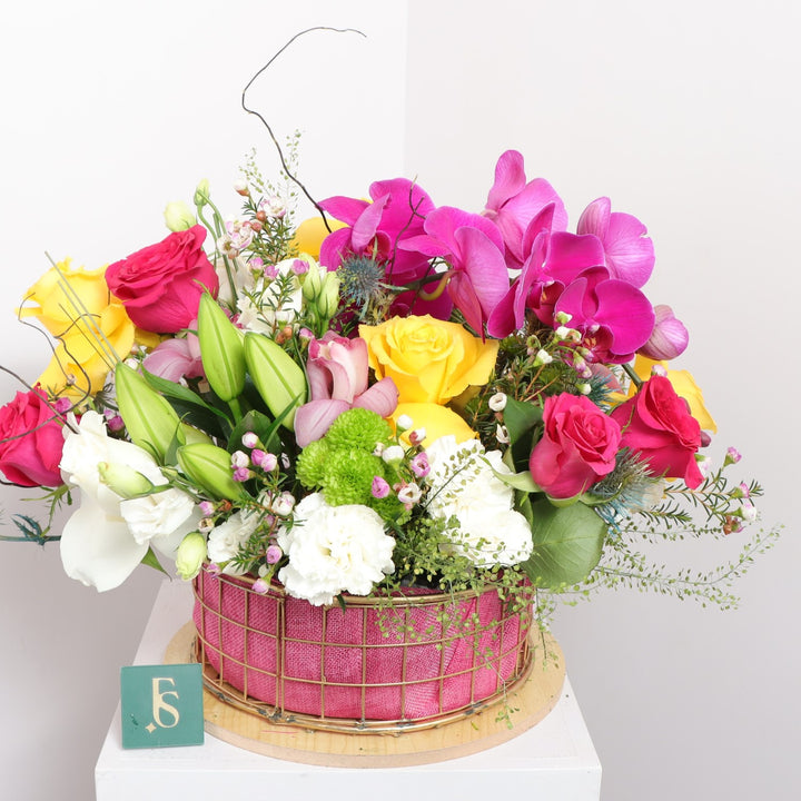 Floral Basket with orchids
