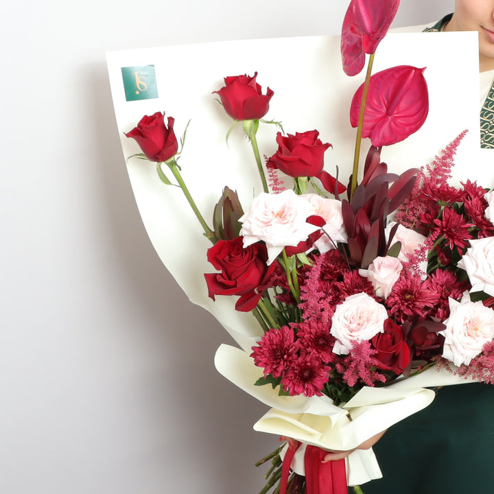 Red Fusion Bouquet by Flowers' Square