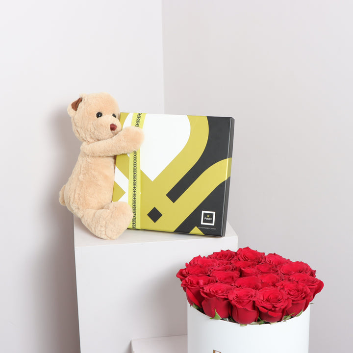 Patchi Teddy Flower red Rose  Box Online Delivery