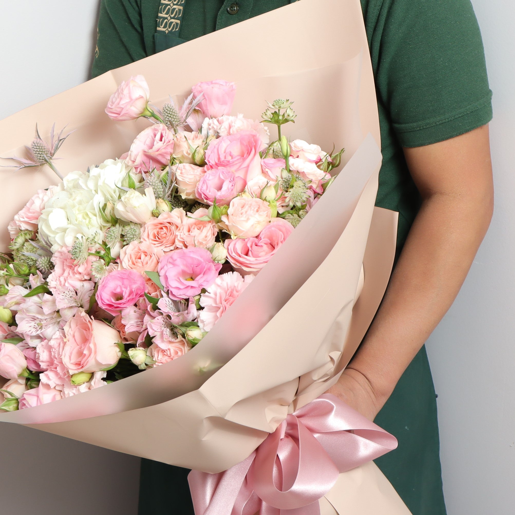 Big bouquet of modern plush flowers