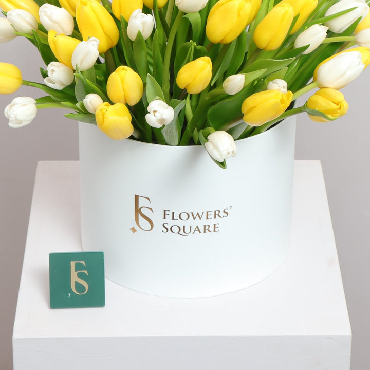 sunshine tulips in Flowers Square free delivery