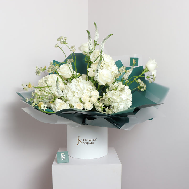 white bouquet box in Flowers Square