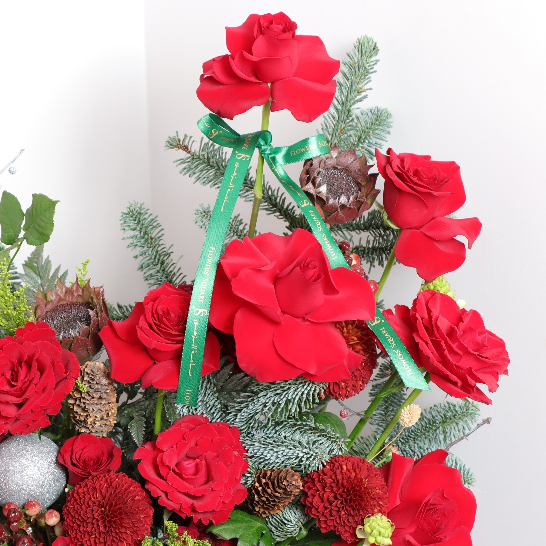 christmas box in flowers square