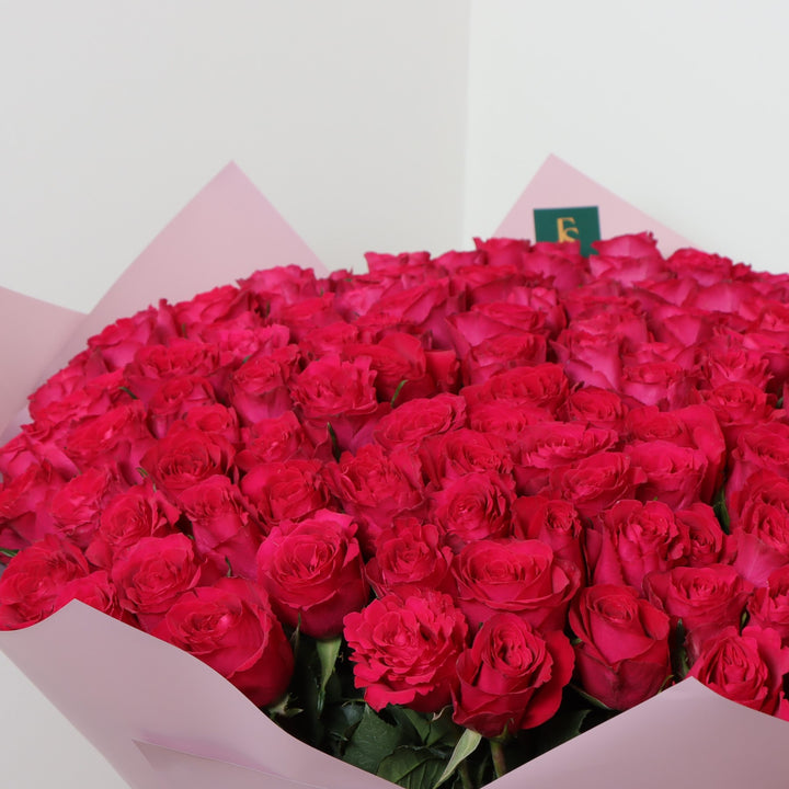 150 Fuchsia Roses Bouquet buy online
