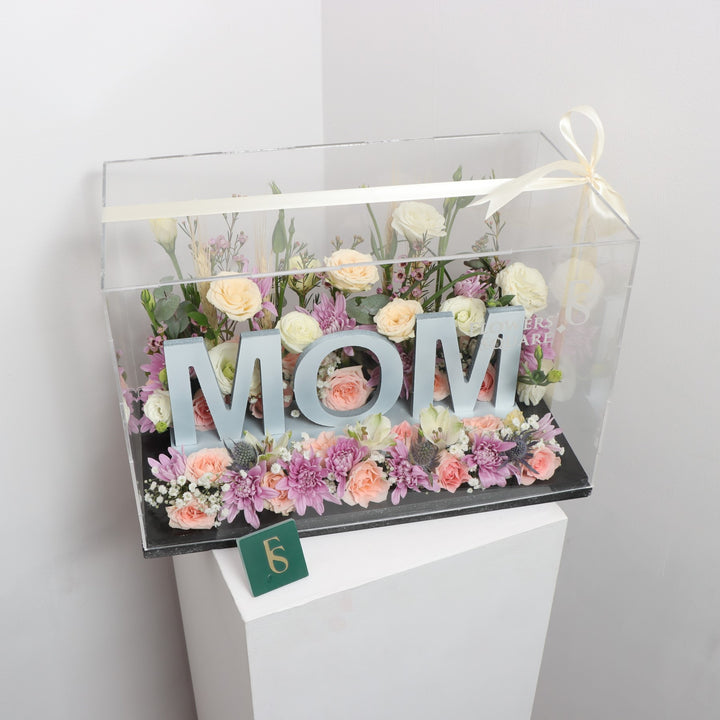 Mother Acrylic Flower Box delivery in Dubai
