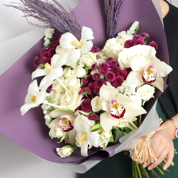 Purple and White Bouquet 