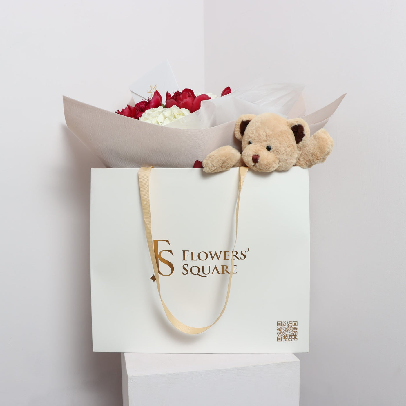 Peonies and Teddy Bear(60cmx60cm)