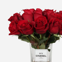 Chanel Red Rose Vase 15 Stems (35cmx30cm)