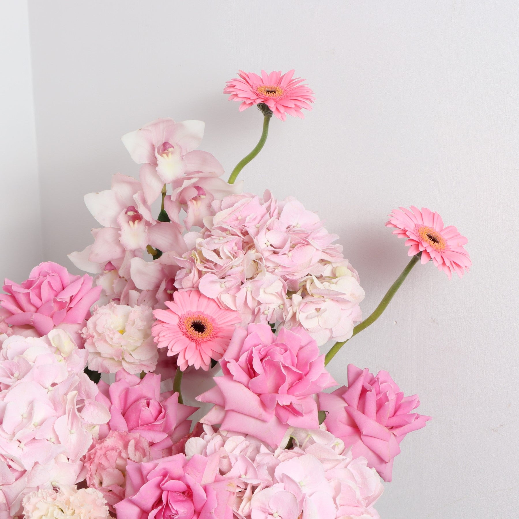 Pink Plush Flower With Vase (65cmx50cm)