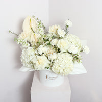 White Plush Flower Box (40cmx40cm)