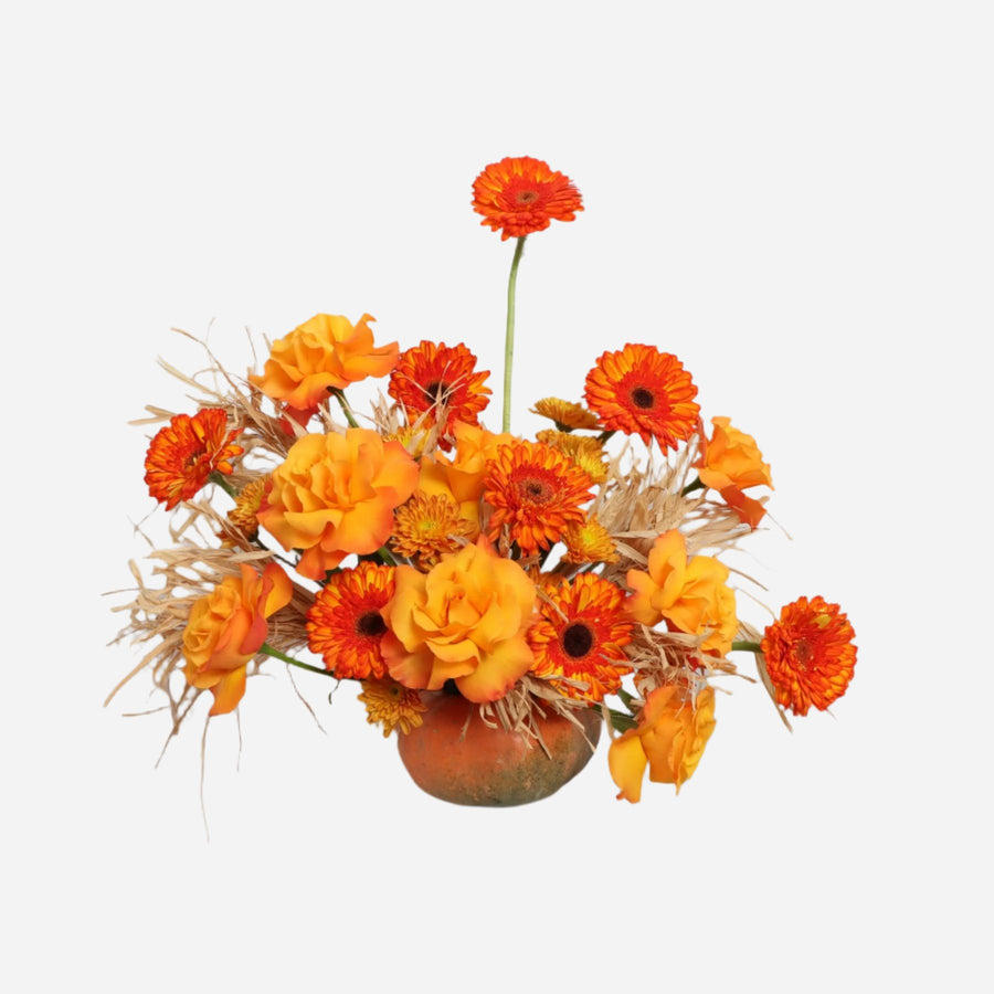 Orange Pumpkin Flowers Arrangement (55cmx50cm)