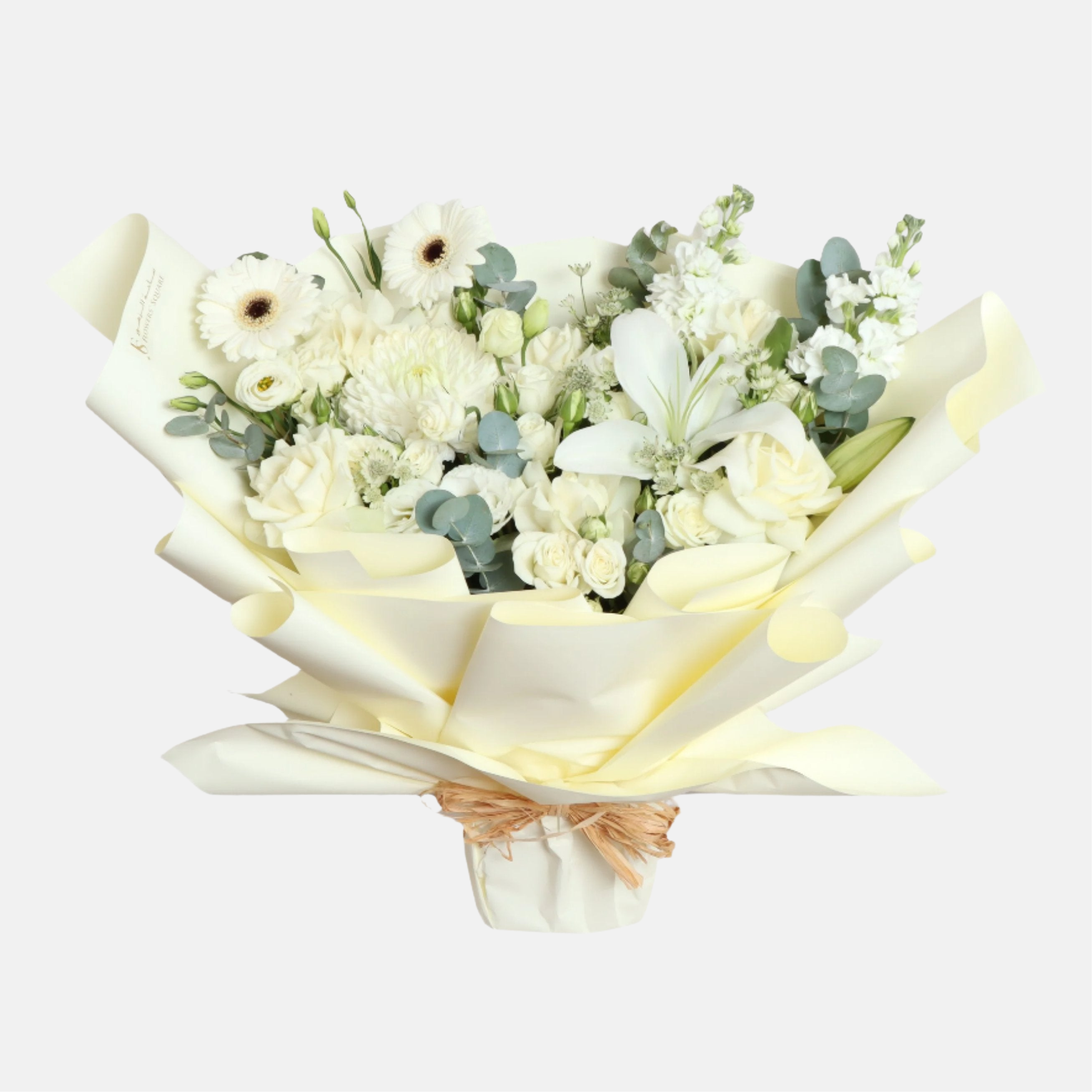 White Flowers Plush Bouquet (55cmx60cm)