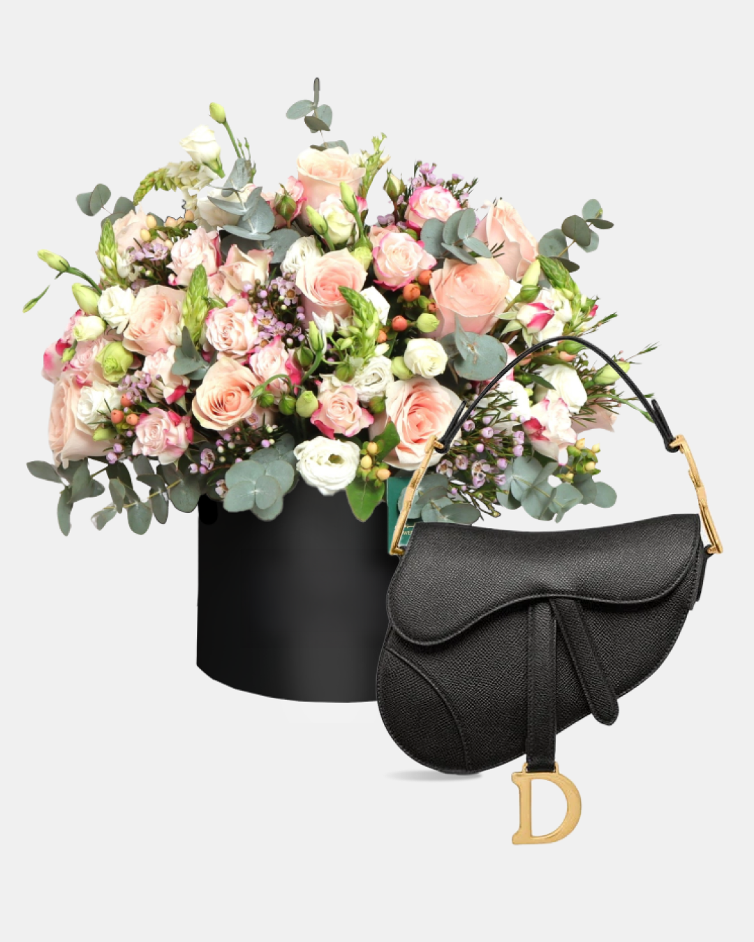 World of Oz Flowers X DIOR Saddle Small Black (Pre-Owned)