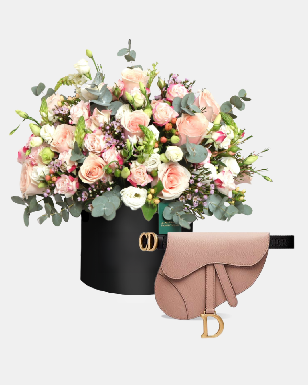 World of Oz Flowers X DIOR Saddle Flat Belt Pouch - Dust pink (Pre-Owned)