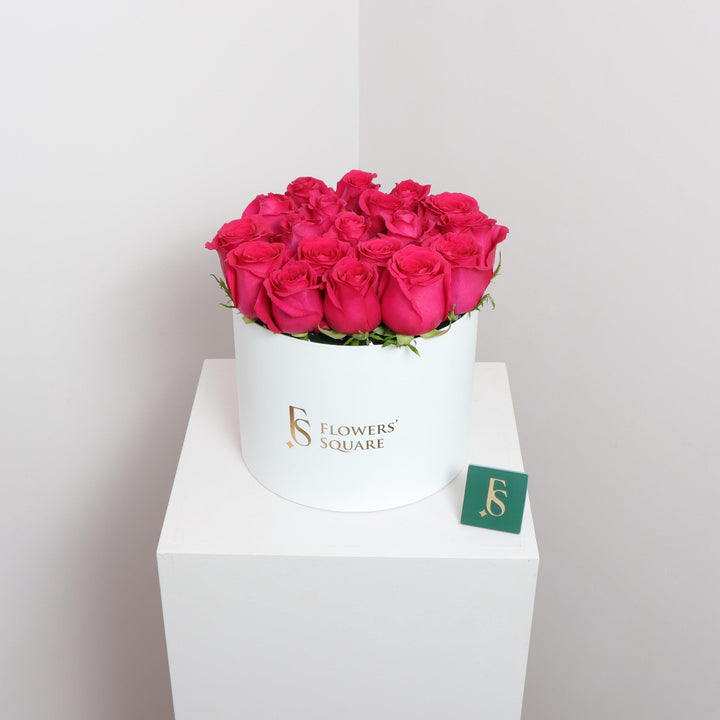 Fuchsia Roses Box Flowers in FS Shop