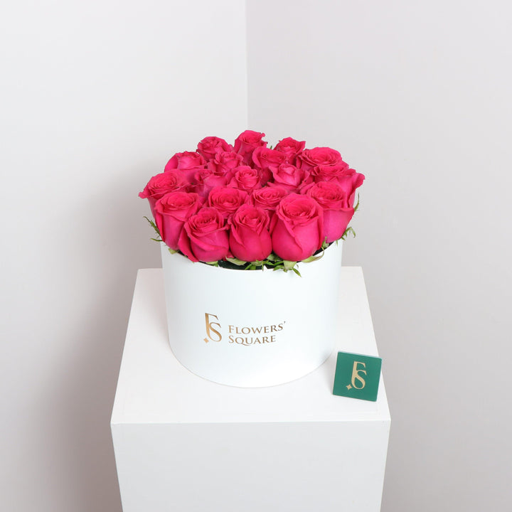 Fuchsia Roses Box Flowers Buy Online